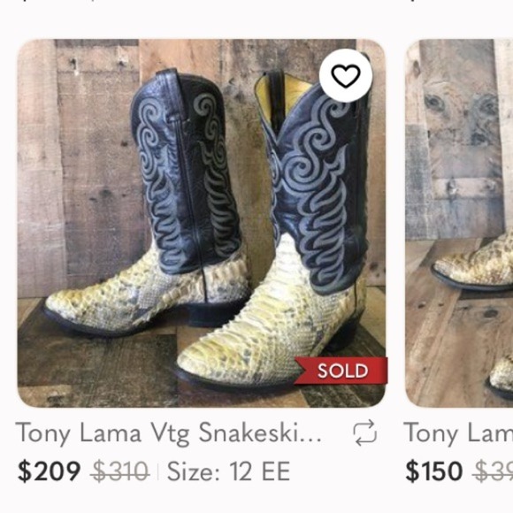 Vtg Tony Lama Mens Python Snakeskin Exotic Cowboy Western Boots 10.5 3E Brown - Picture 10 of 12